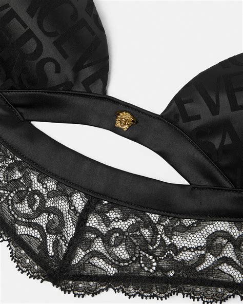 versace barocco bralette|Barocco Bralette Top Black .